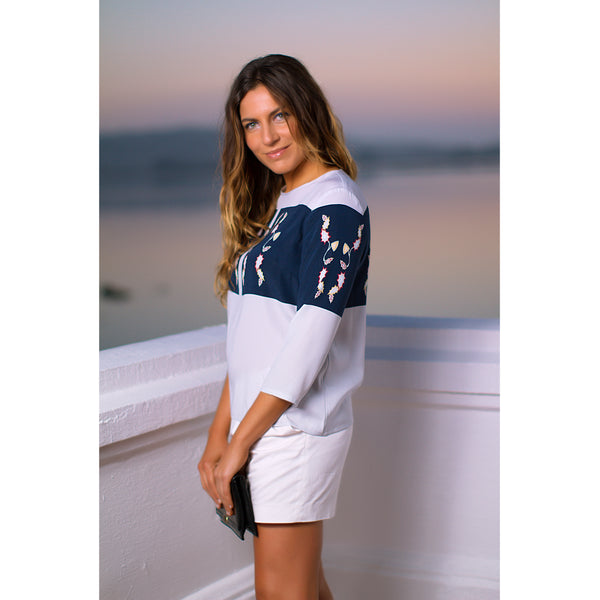 BLUSA DE SEDA ESTAMPADO SIMMETRIA