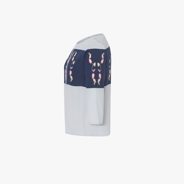 BLUSA DE SEDA ESTAMPADO SIMMETRIA