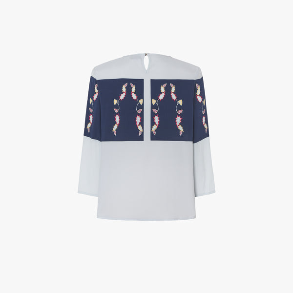 BLUSA DE SEDA ESTAMPADO SIMMETRIA