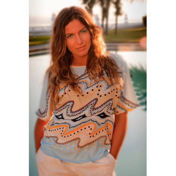 BLUSA DE SEDA ESTAMPADO RIVIERA