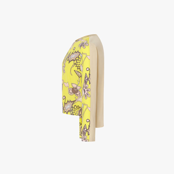 BLUSA DE SEDA ESTAMPADO BAROQUE AMARILLO