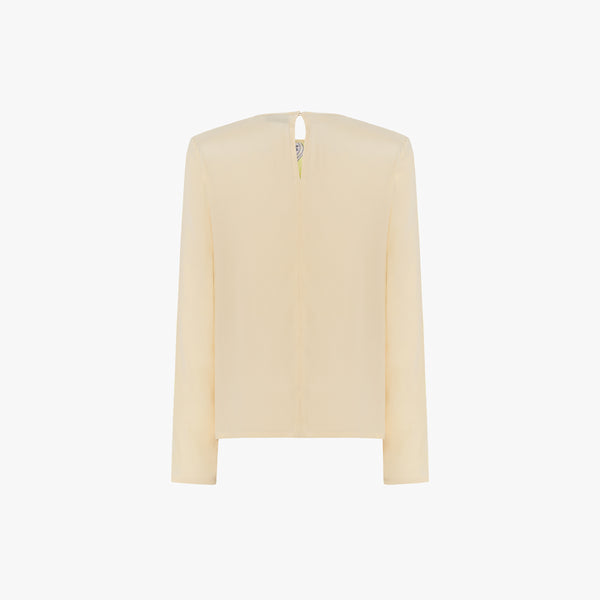BLUSA DE SEDA ESTAMPADO BAROQUE AMARILLO