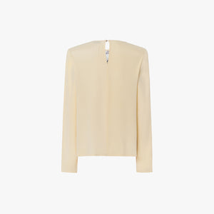 BLUSA DE SEDA ESTAMPADO BAROQUE BLANCO