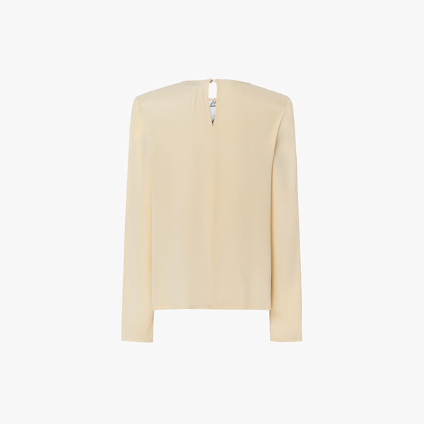 BLUSA DE SEDA ESTAMPADO BAROQUE BLANCO