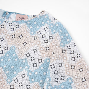Blusa Riviera · Estampado Fragmented Blue