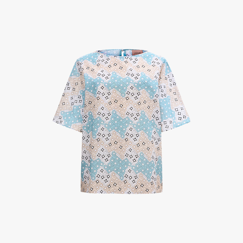 Blusa Riviera · Estampado Fragmented Blue