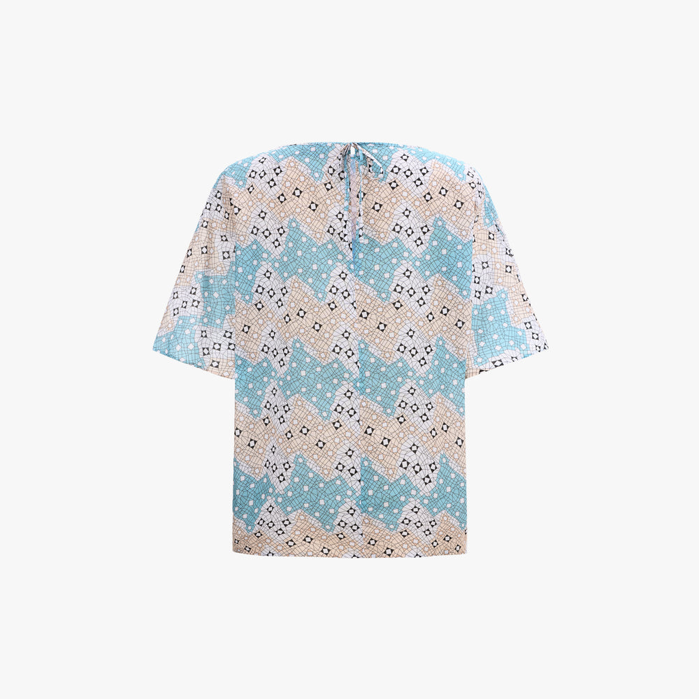 Blusa Riviera · Estampado Fragmented Blue