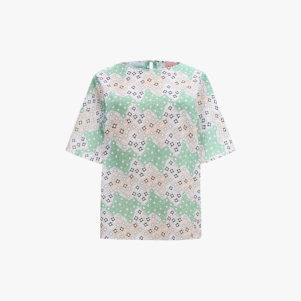 Blusa Riviera · Estampado Fragmented Green