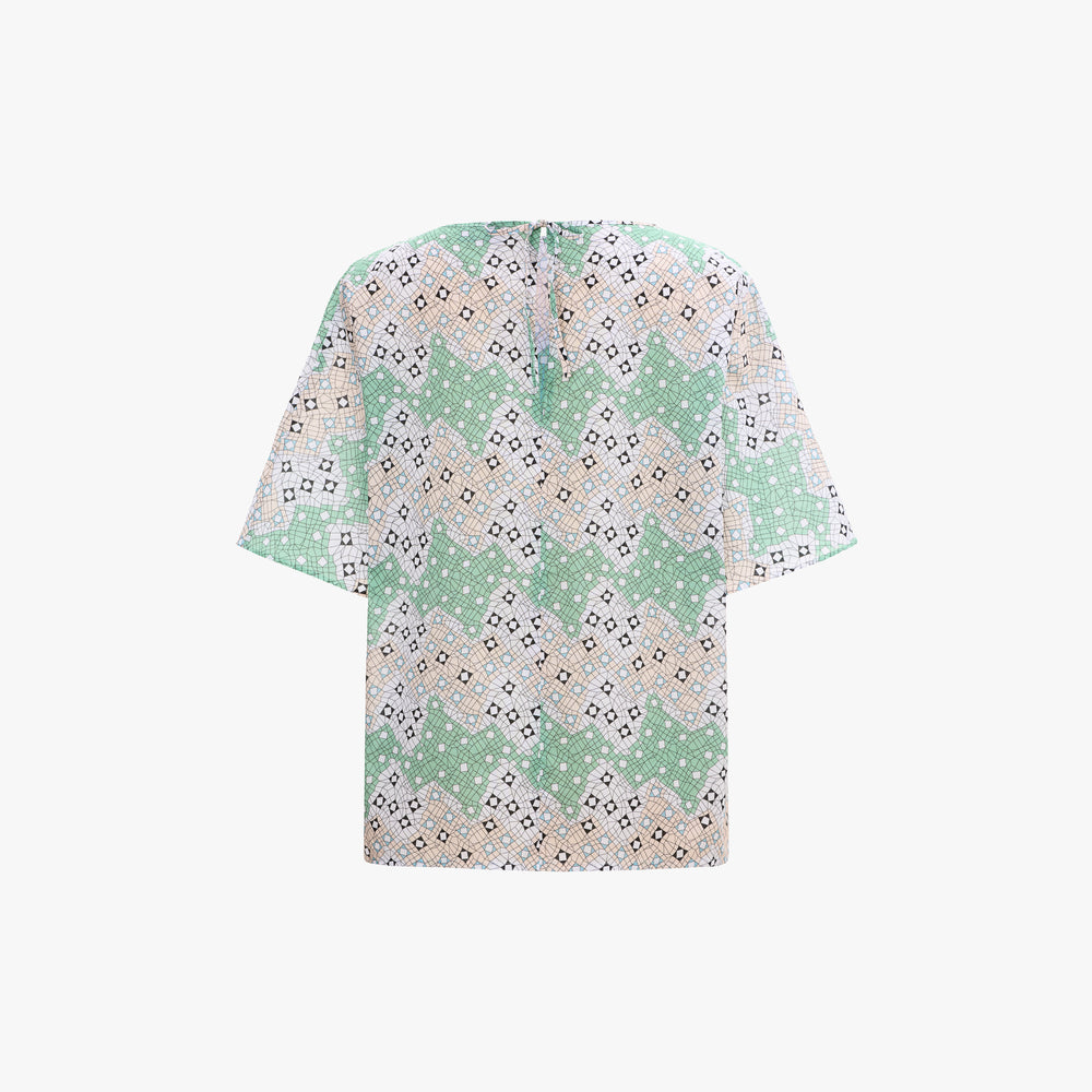 Blusa Riviera · Estampado Fragmented Green
