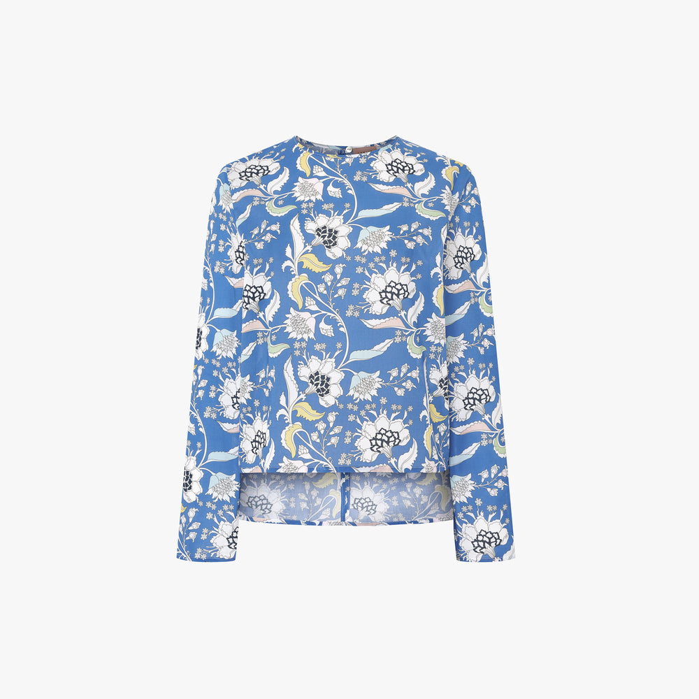 BLUSA BAROQUE OPULENT BLUE EN ALGODÓN