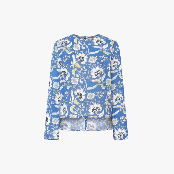 BLUSA BAROQUE OPULENT BLUE EN ALGODÓN