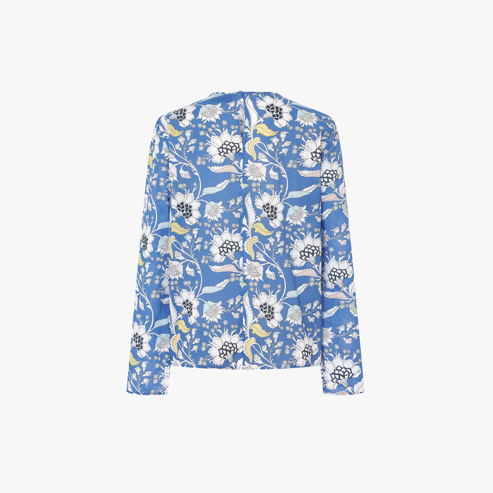 BLUSA BAROQUE OPULENT BLUE EN ALGODÓN