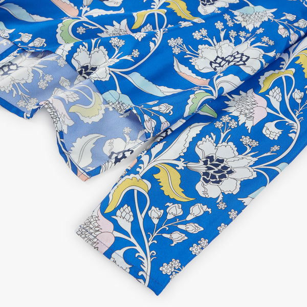 BAROQUE OPULENT BLUE BLOUSE IN SILK