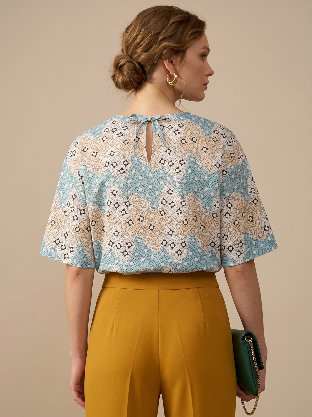 Fragmented Blue · Riviera Cotton Voile Blouse