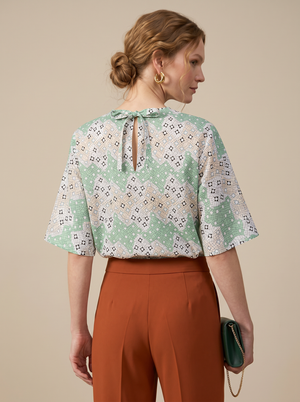 Blusa Riviera · Estampado Fragmented Green