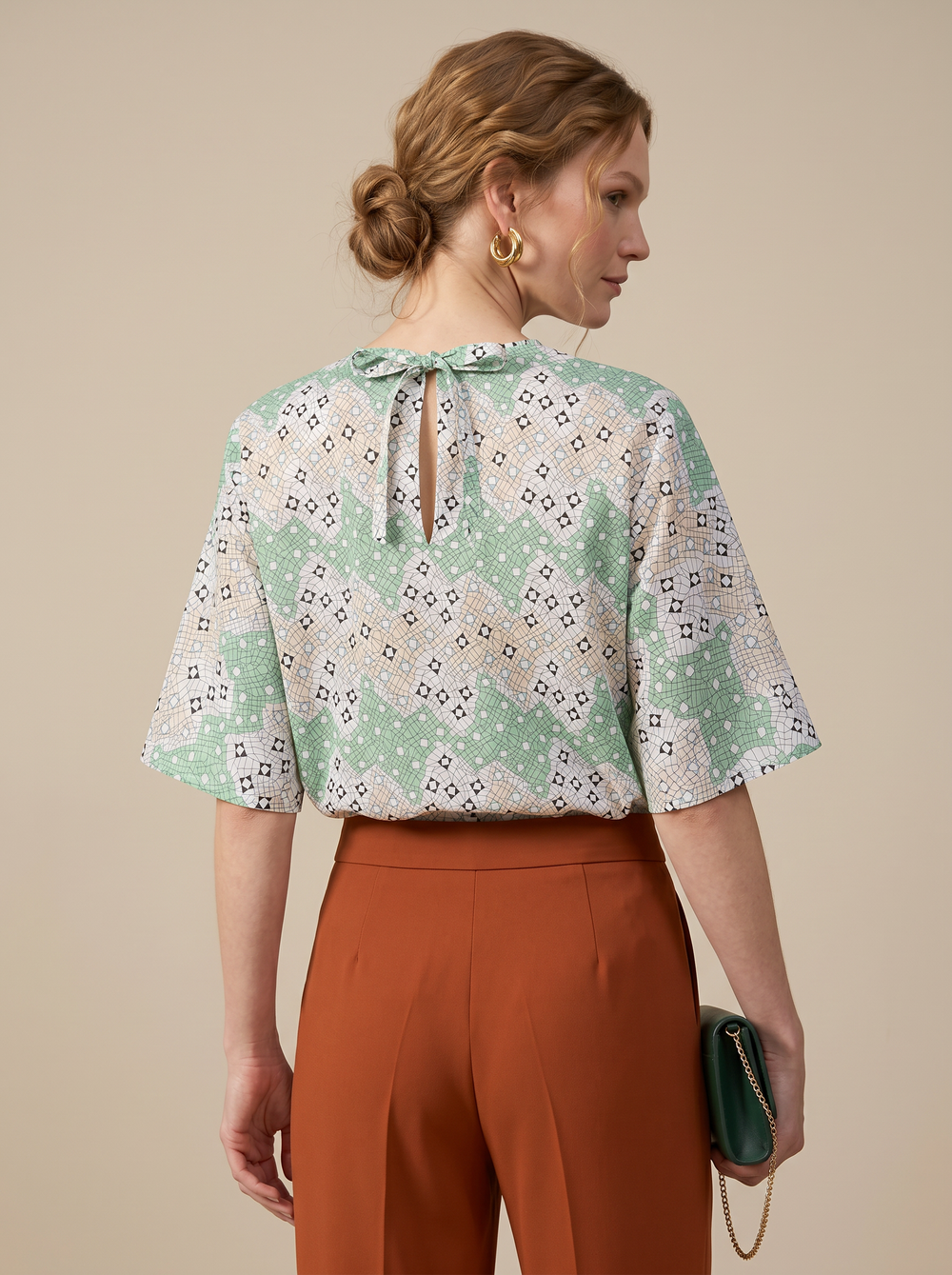 Fragmented Green · Riviera Cotton Voile Blouse
