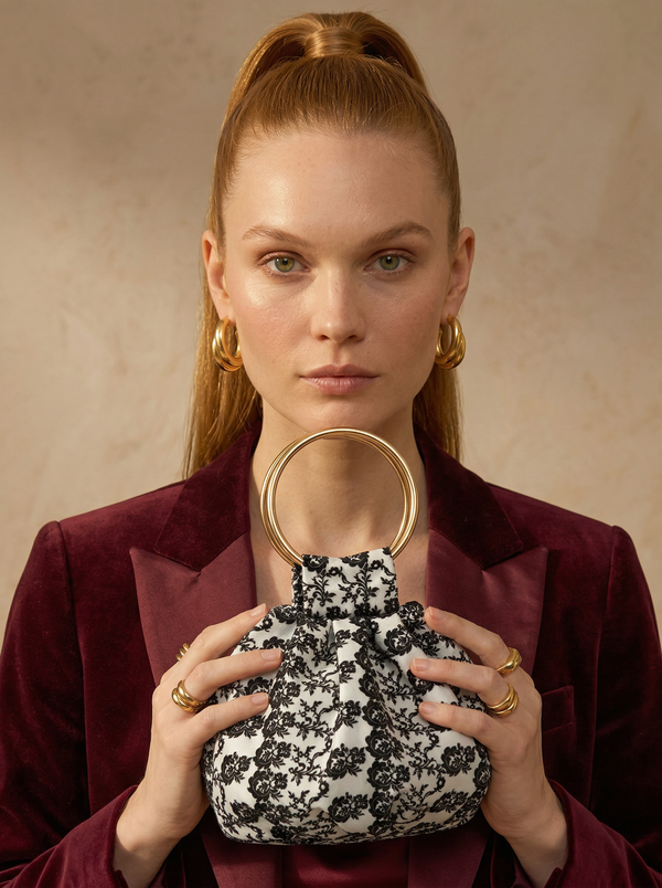 Mini Bolso Esfera Aria · Estampado Black Lace