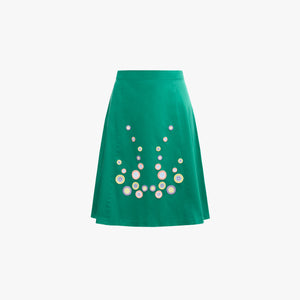Falda Stella Green · Aplicaciones Bordadas