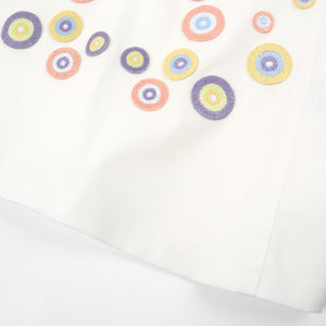 Stella White Skirt · Embroidered Appliqués
