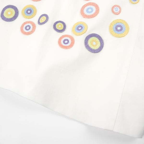 Stella White Skirt · Embroidered Appliqués