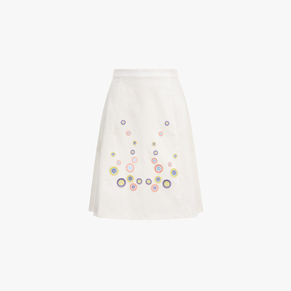 Stella White Skirt · Embroidered Appliqués
