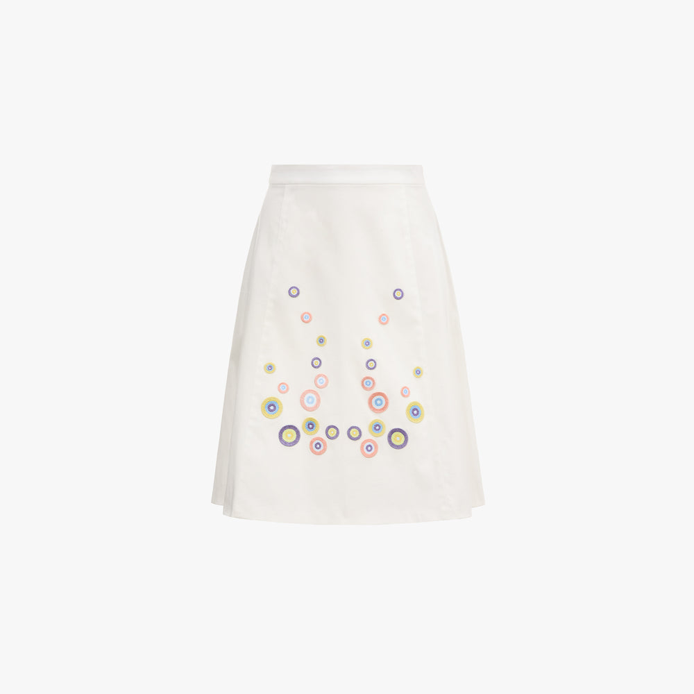 Stella White · Falda de Algodón con Bordados