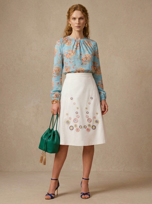 Stella Green · Embroidered Cotton Skirt