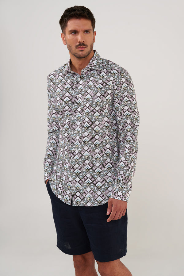 CAMISA DE ALGODÓN ESTAMPADO XENON