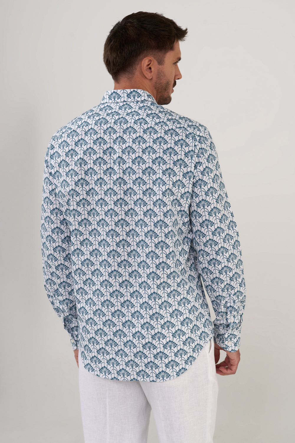 CAMISA DE ALGODÓN  ESTAMPADO PALM BLUE