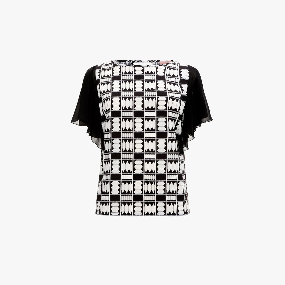 Pauline Blouse · Textured Print