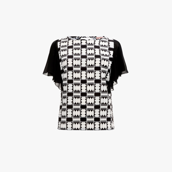 Golden Mist Top · Checks Print