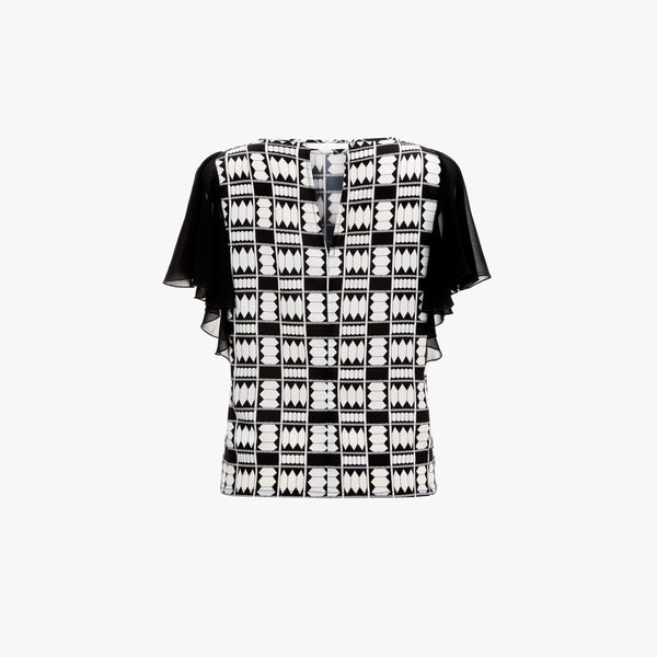 Golden Mist Top · Checks Print