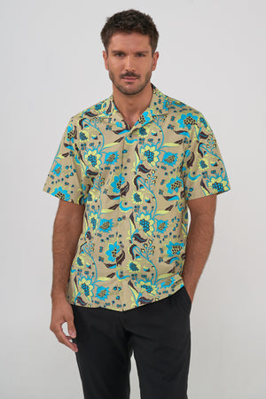 CAMISA DE ALGODÓN ESTAMPADO SAFARI