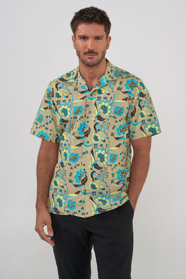 CAMISA DE ALGODÓN ESTAMPADO SAFARI