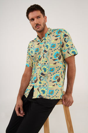 CAMISA DE ALGODÓN ESTAMPADO SAFARI