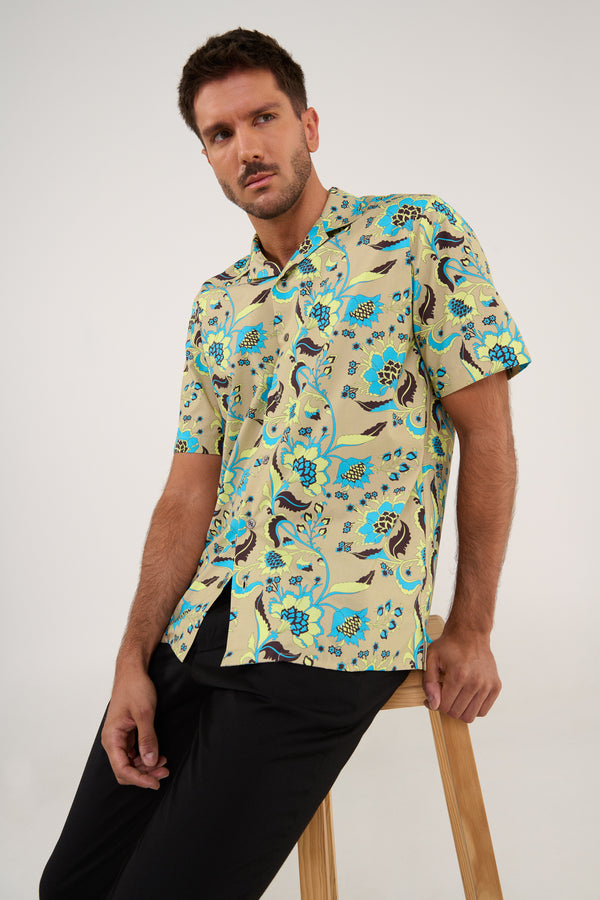 CAMISA DE ALGODÓN ESTAMPADO SAFARI