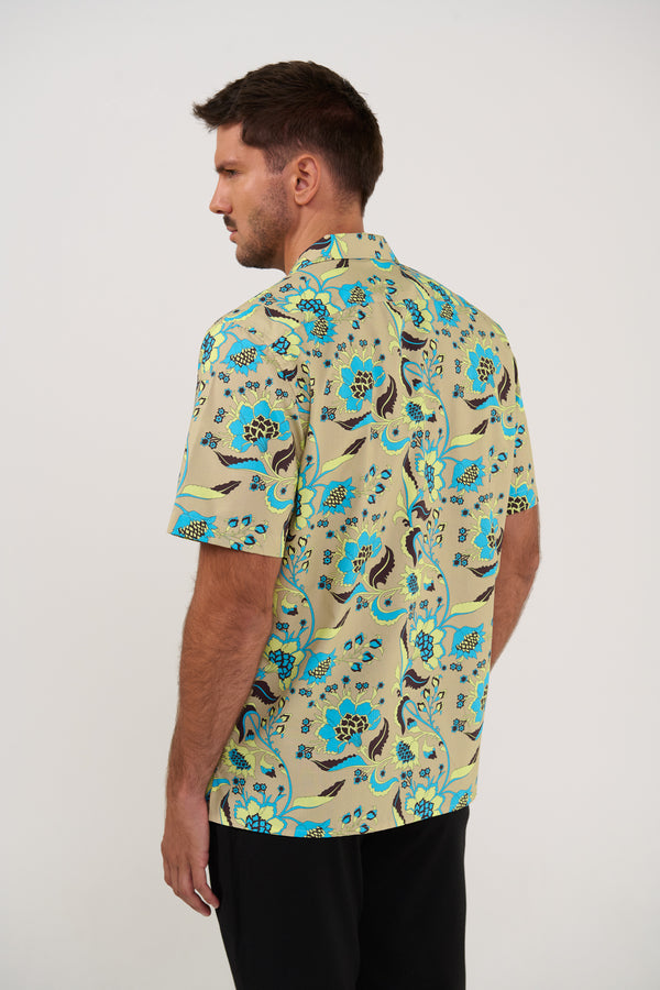 CAMISA DE ALGODÓN ESTAMPADO SAFARI