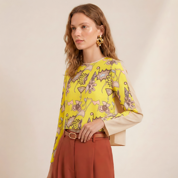 Baroque Yellow · Blusa de Seda
