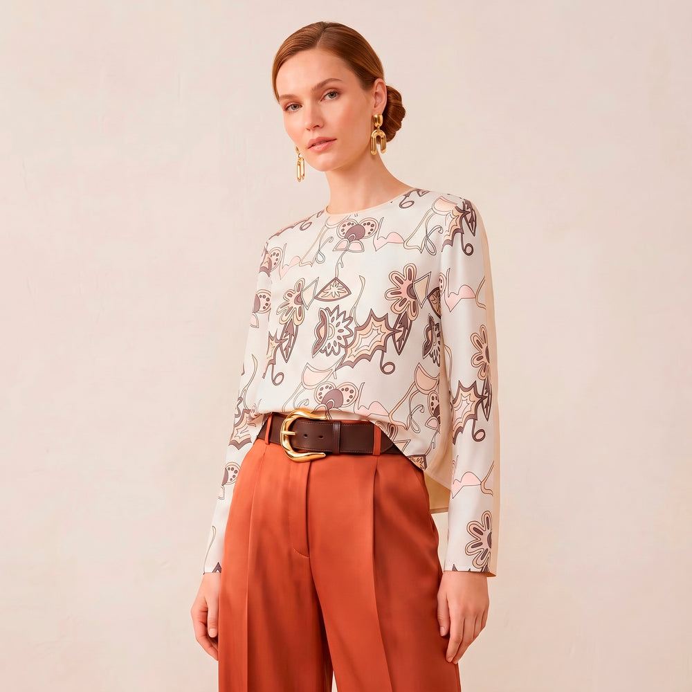 Baroque White · Blusa de Seda