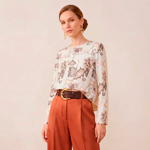 Baroque White · Blusa de Seda