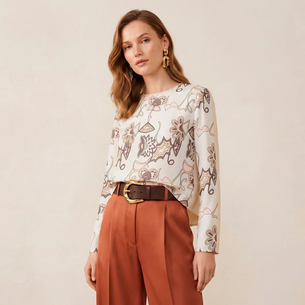 Baroque White · Blusa de Seda