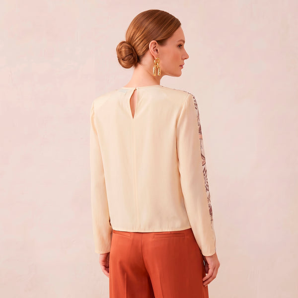 Baroque White · Blusa de Seda