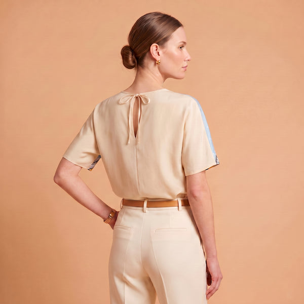 Riviera Blue · Blusa de Seda