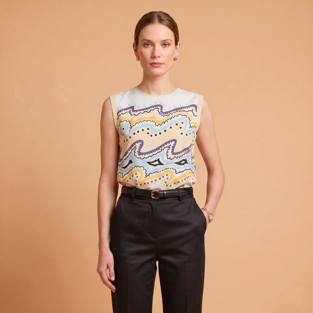 Riviera White · Top de Seda