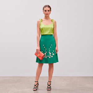 Stella Green · Falda de Algodón con Bordados